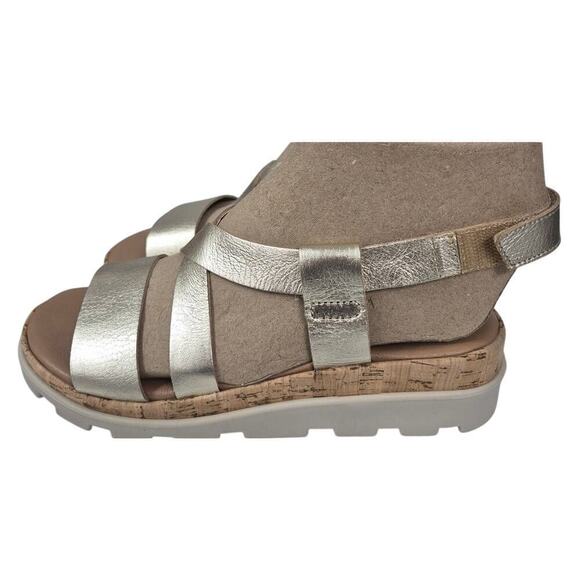 The Flexx SHEA Curtis Gold Metallic Leather Wedge sneaker Sandals Sz 7.5 Strappy - Picture 3 of 6